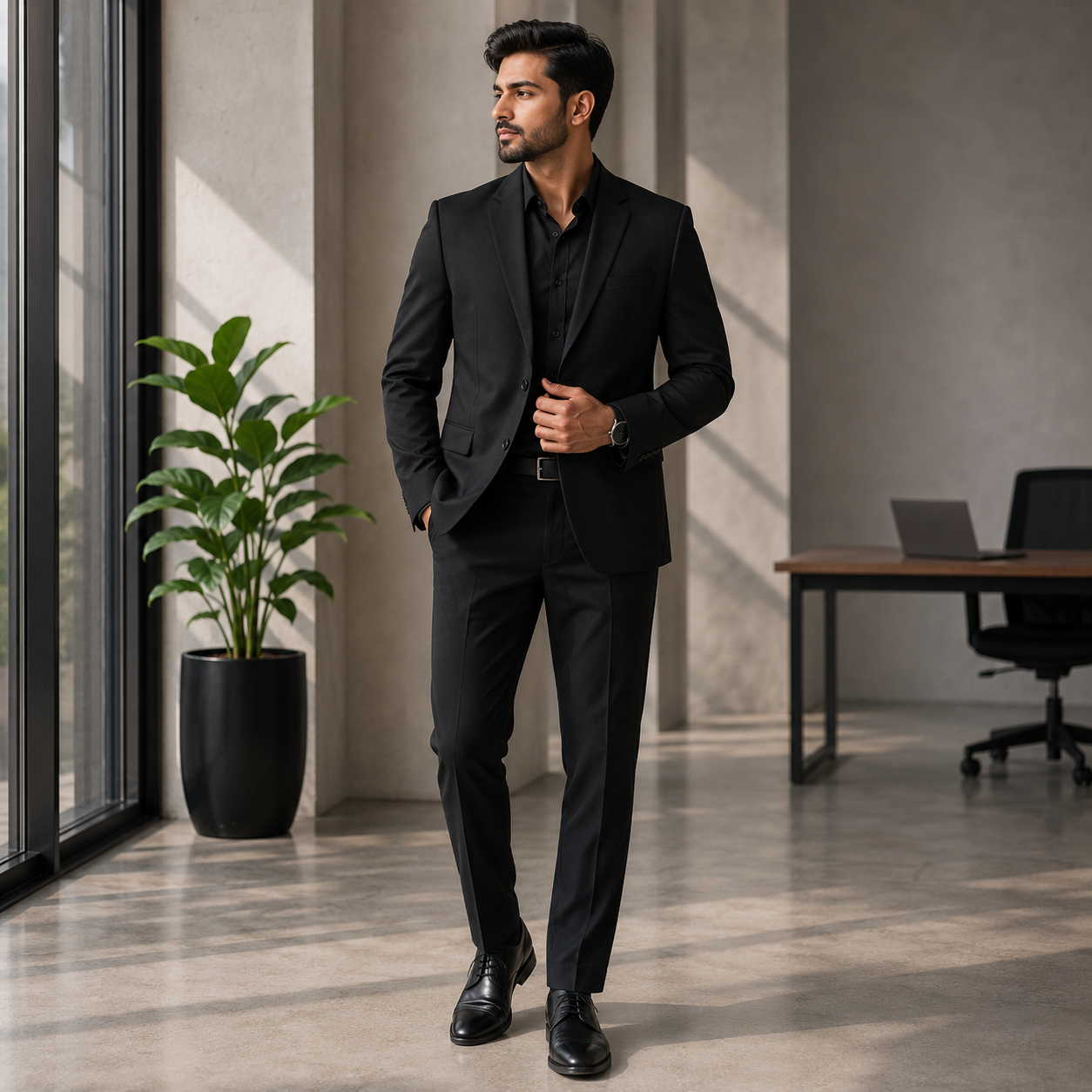 Black Complete Suit Blazer | LP-275